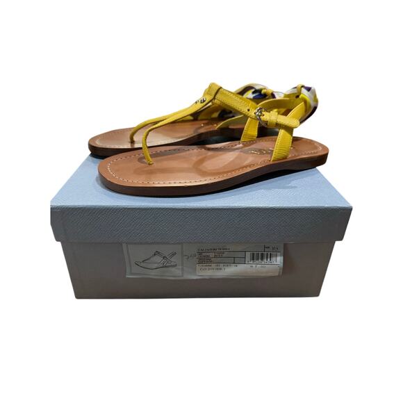 Prada Yellow Saffiano Leather/ Scarf Tie Sandals sz. 37.5 EU - Picture 4 of 9